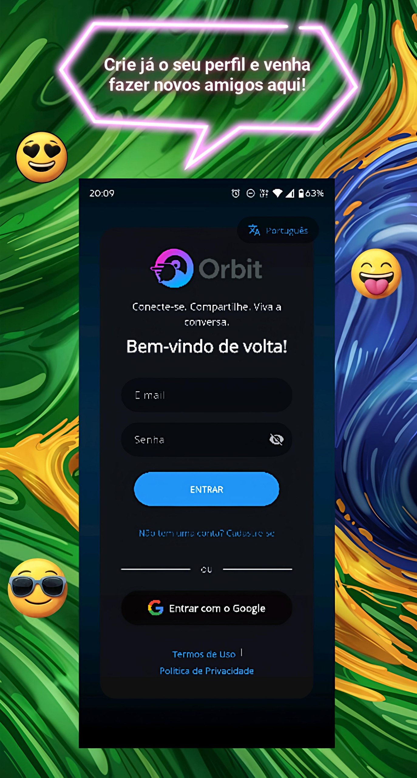 Screenshot do App: Login